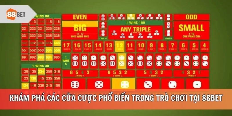 Khám phá các cửa cược phổ biến trong trò chơi tại 88BET
